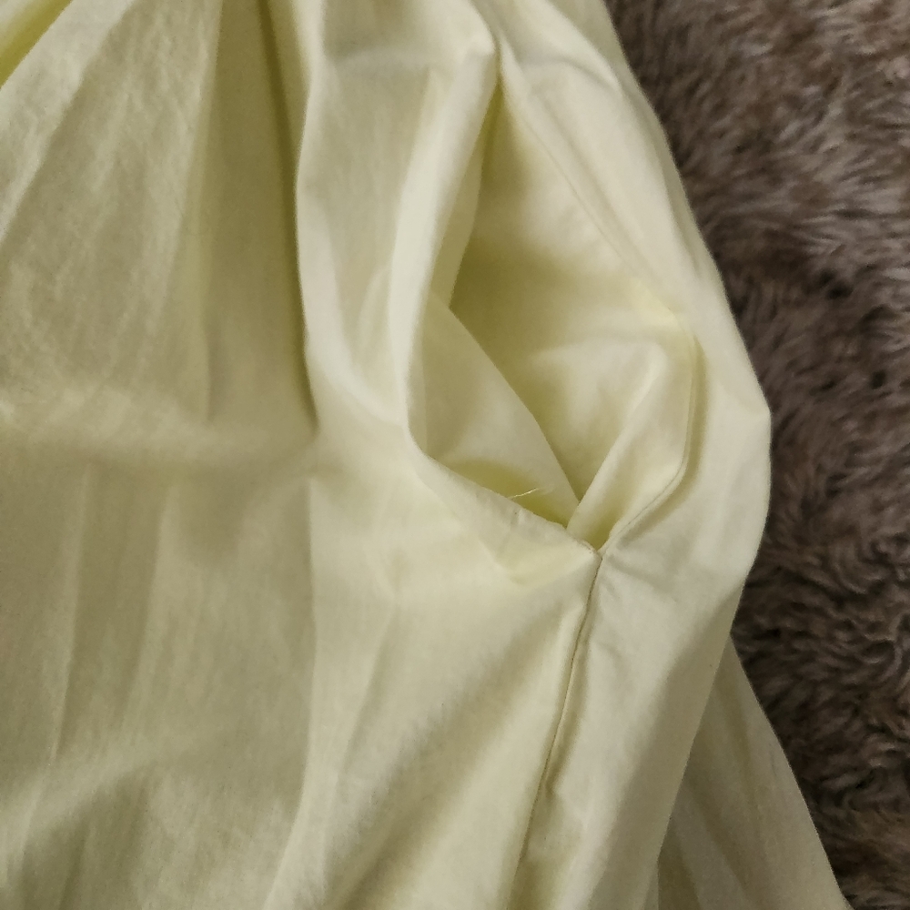 Free People Catalina Mini Dress Yellow Short Sleeve Gathered Bust Women's Medium - Picture 4 of 13